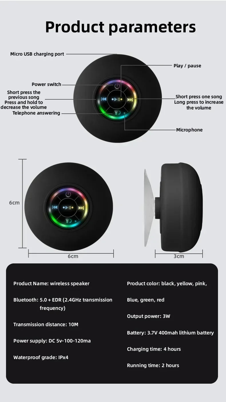 Mini Bluetooth IPX4 Waterproof Speaker